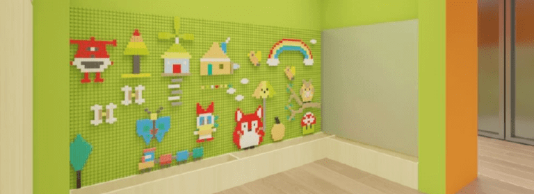 Raffles Kidz @ Ang Mo Kio | Child Care Singapore | Lego Wall