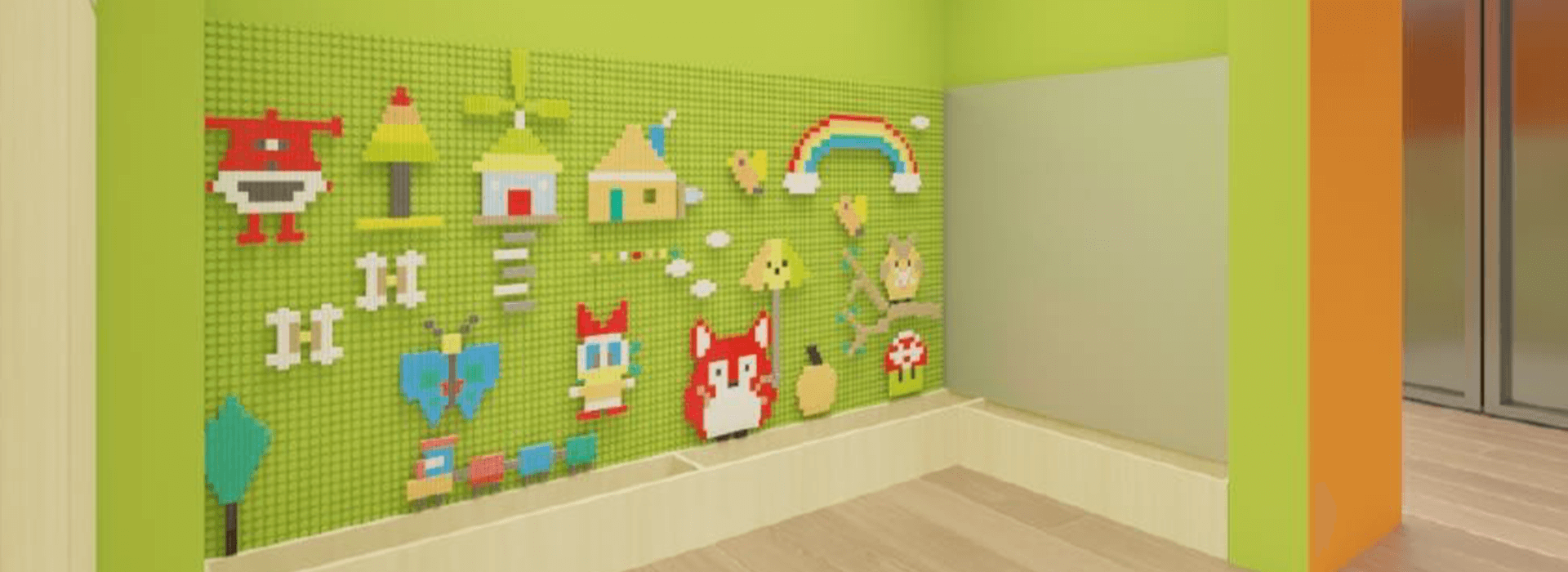 Raffles Kidz @ Ang Mo Kio | Child Care Singapore | Lego Wall